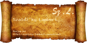 Szalóky Lambert névjegykártya